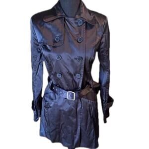 IZ Byer California Black Trench Coat – Size M